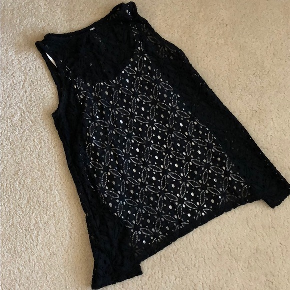 Kensie Open Back Lace Knit Top - Picture 2 of 4